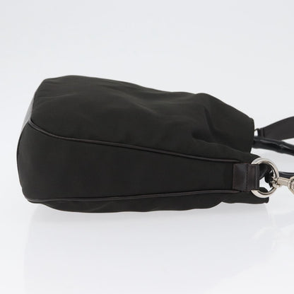 Gucci Vintage Bamboo Handle Bag Nylon, Black, Nylon, Handbag