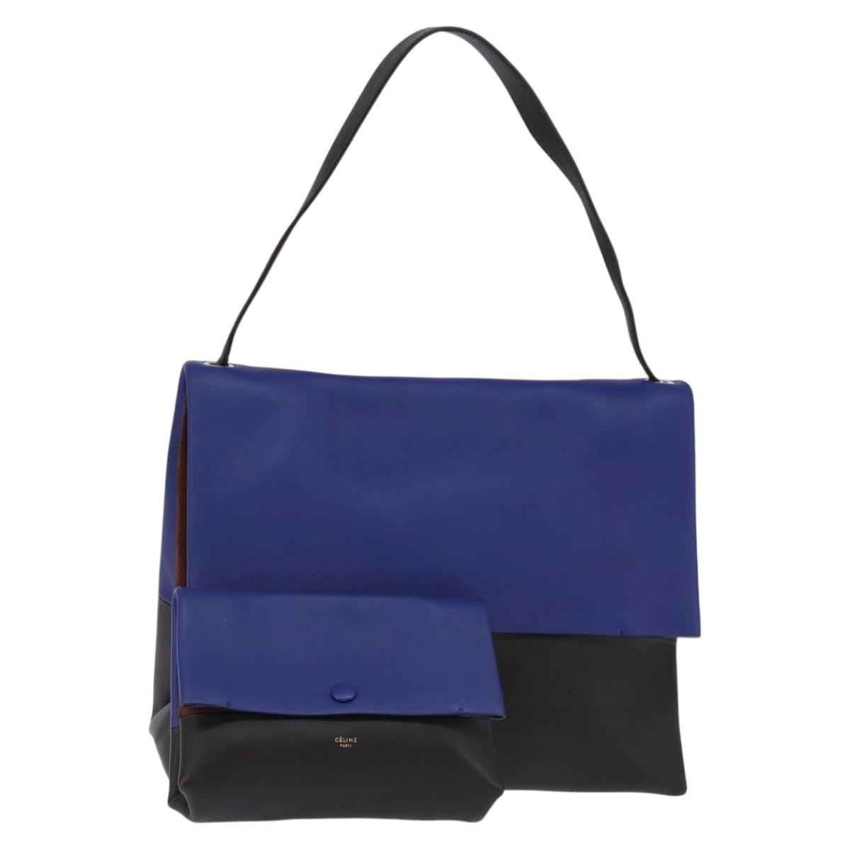 Celine All Soft Bag Leather, BLUE, LEATHER, Handbag