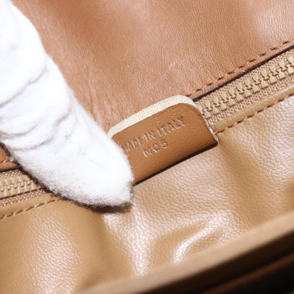 Celine Vintage Macadam Shoulder Bag Canvas and Leather, BEIGE, CANVAS, Shoulder bag