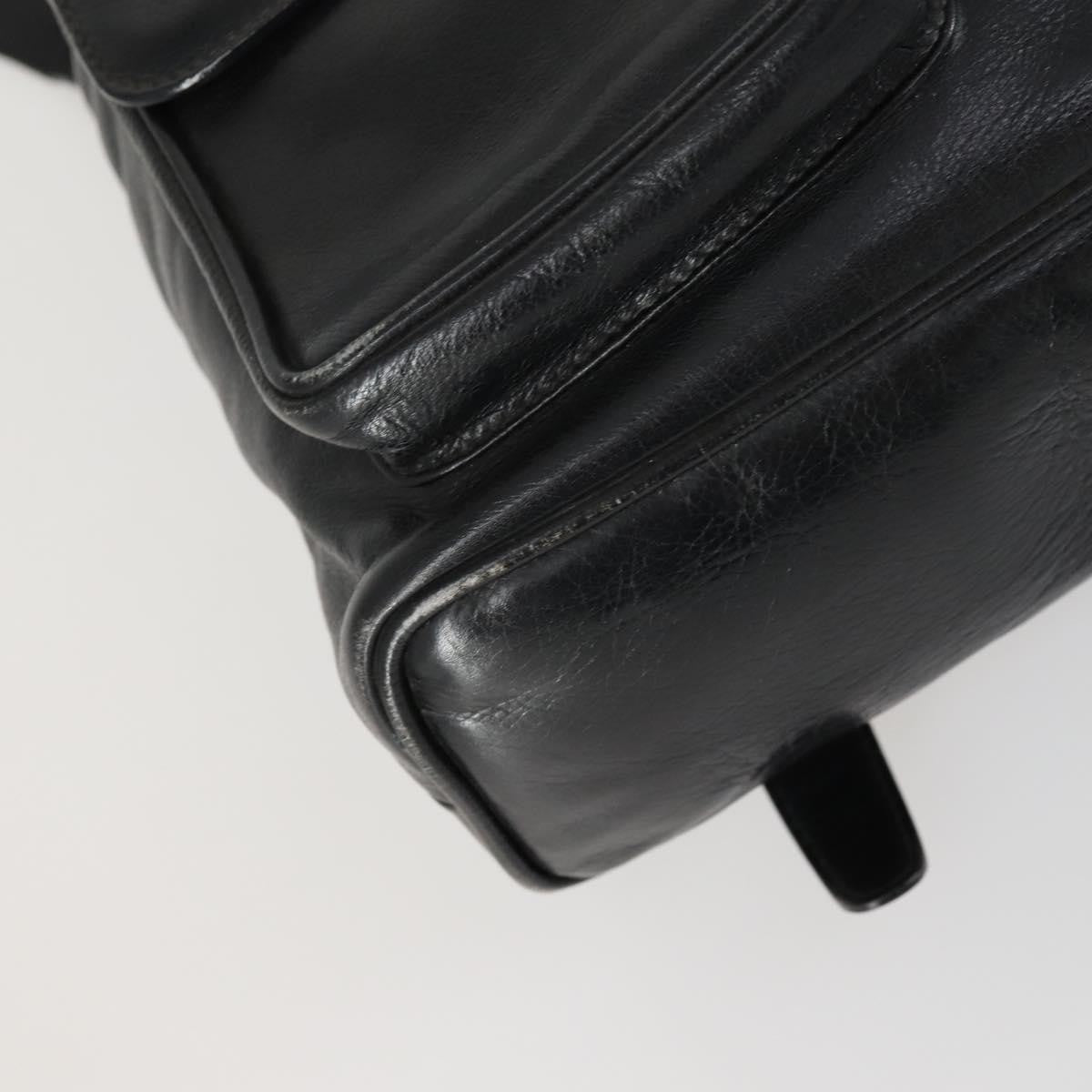 Gucci Vintage Bamboo Backpack Leather, BLACK, LEATHER, Backpack