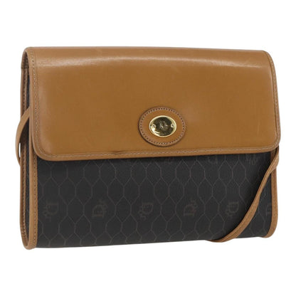 Christian Dior Vintage Honeycomb Shoulder Bag Canvas and Leather, BLACK, PVC, Shoulder bag