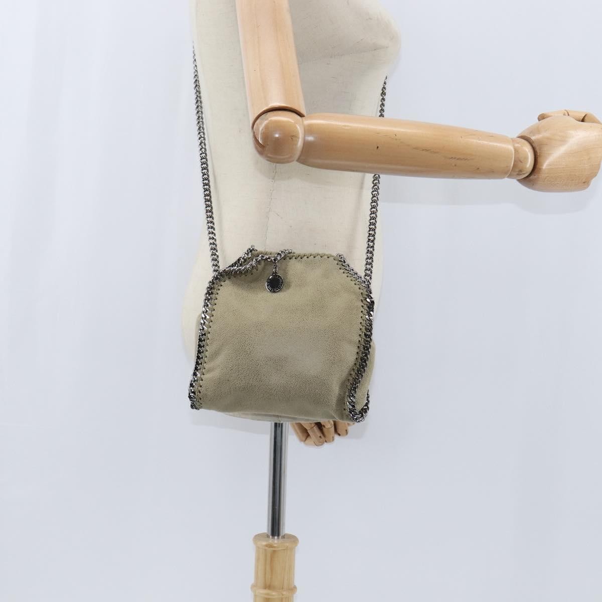 Stella McCartney Falabella Fold Over Bag Shaggy Deer, BEIGE, POLYESTER, Shoulder bag