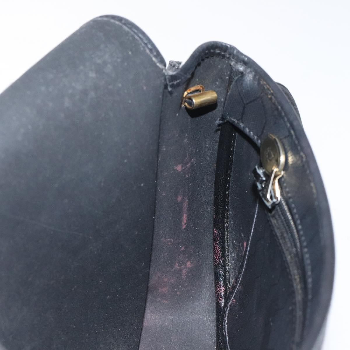 Christian Dior Vintage Honeycomb Flap Crossbody Bag Coated Canvas, BLACK, CANVAS, Crossbody bag