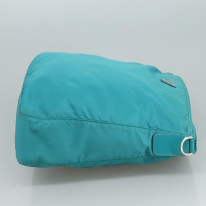 Prada Zip Top Messenger Bag Tessuto, TURQUOISE, NYLON, Shoulder bag