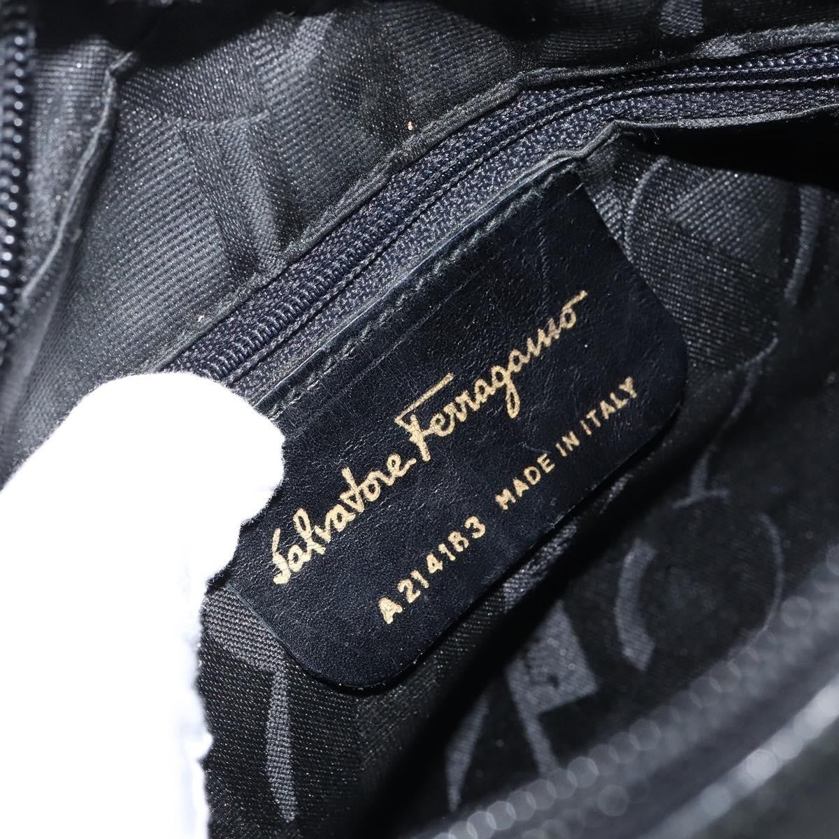 Salvatore Ferragamo Vala Shoulder Bag Leather, BLACK, LEATHER, Shoulder bag