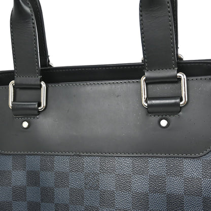 Louis Vuitton Cabas Voyage Damier Cobalt, Black, Canvas, Tote Bag