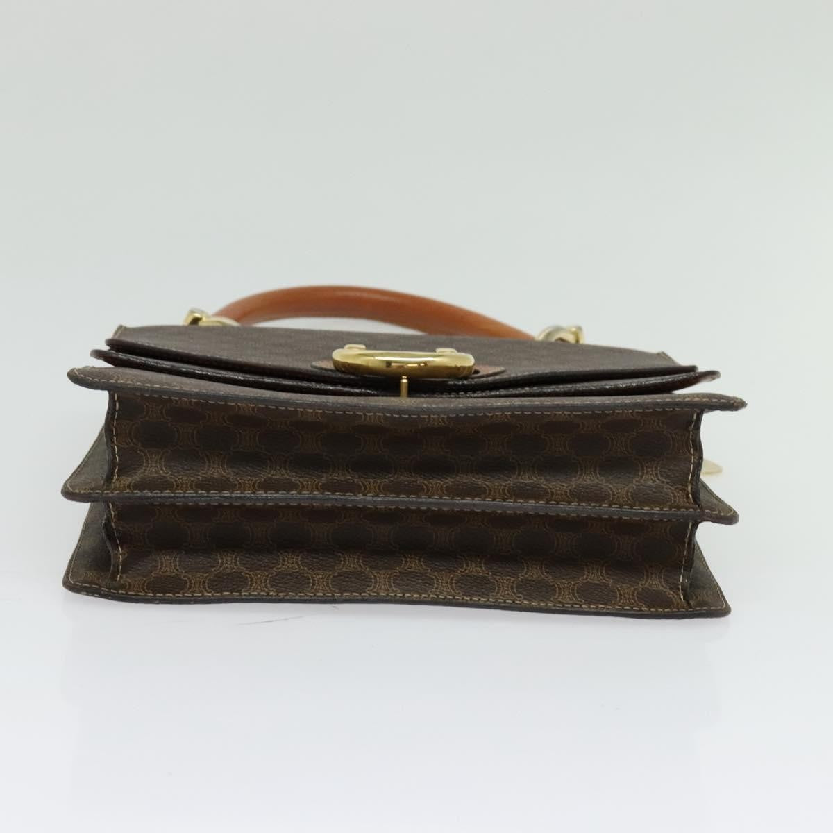 Celine Macadam Handbag Macadam with leather, BROWN, CANVAS, Handbag