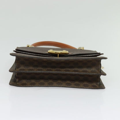 Celine Macadam Handbag Macadam with leather, BROWN, CANVAS, Handbag