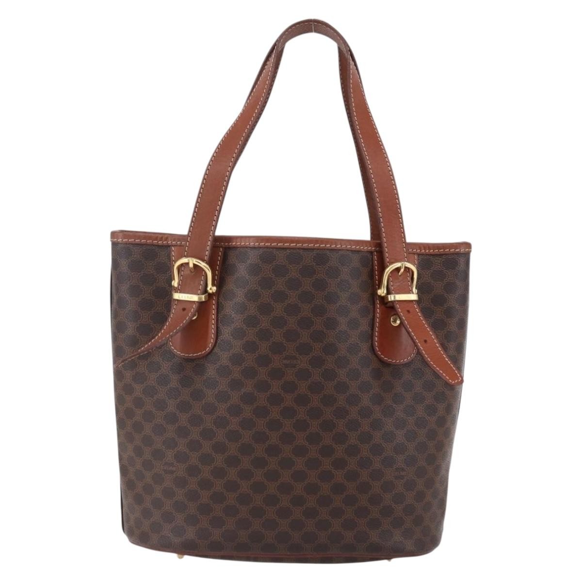 Celine Vintage Macadam Tote bag Canvas, BROWN, CANVAS, Tote bag