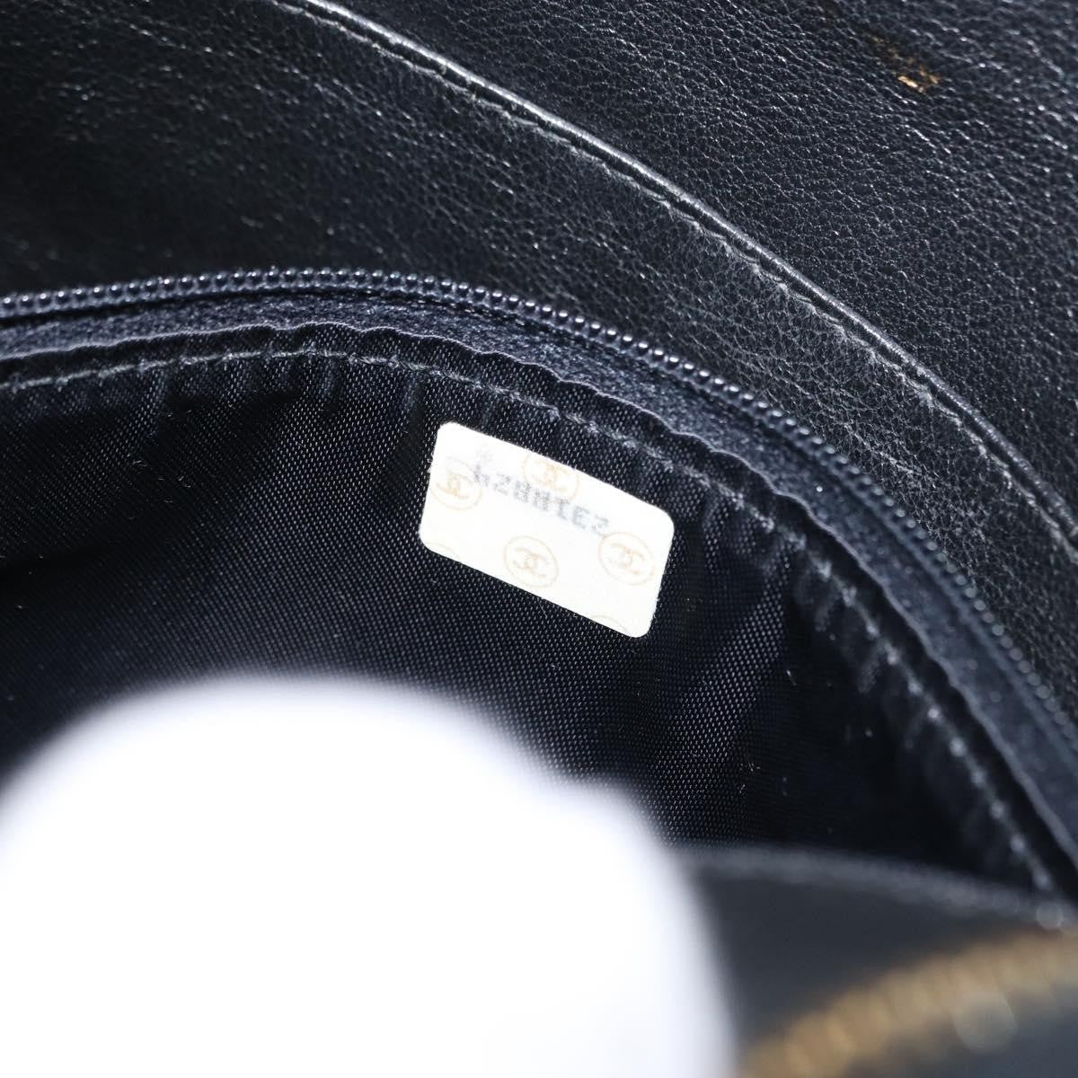 Chanel CC Chain & Tassel Front Pocket Camera Bag Quilted Lambskin, BLACK, LEATHER, Shoulder bag