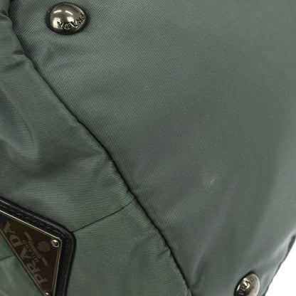 Prada Convertible Double Tote Tessuto, BLACK, NYLON, Tote bag