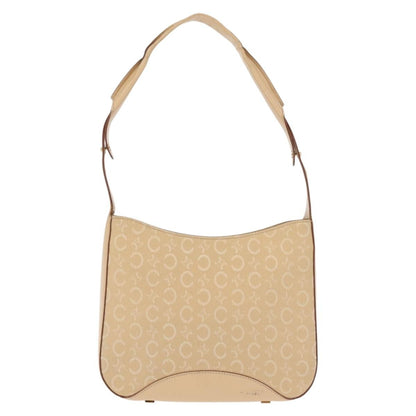 Celine Macadam Shoulder Bag Canvas, BEIGE, CANVAS, Shoulder bag