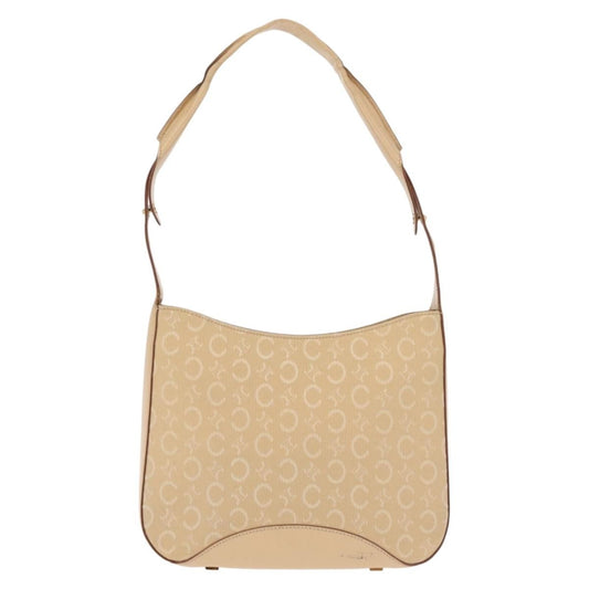 Celine Macadam Shoulder Bag Canvas, BEIGE, CANVAS, Shoulder bag