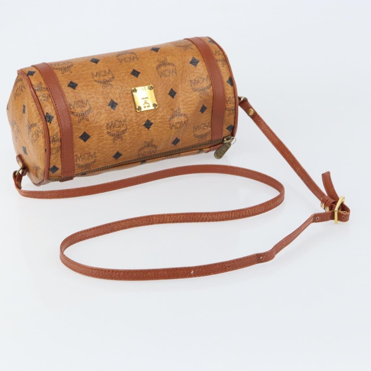 MCM Visetos Shoulder bag Canvas and Leather, BROWN, CANVAS, Shoulder bag