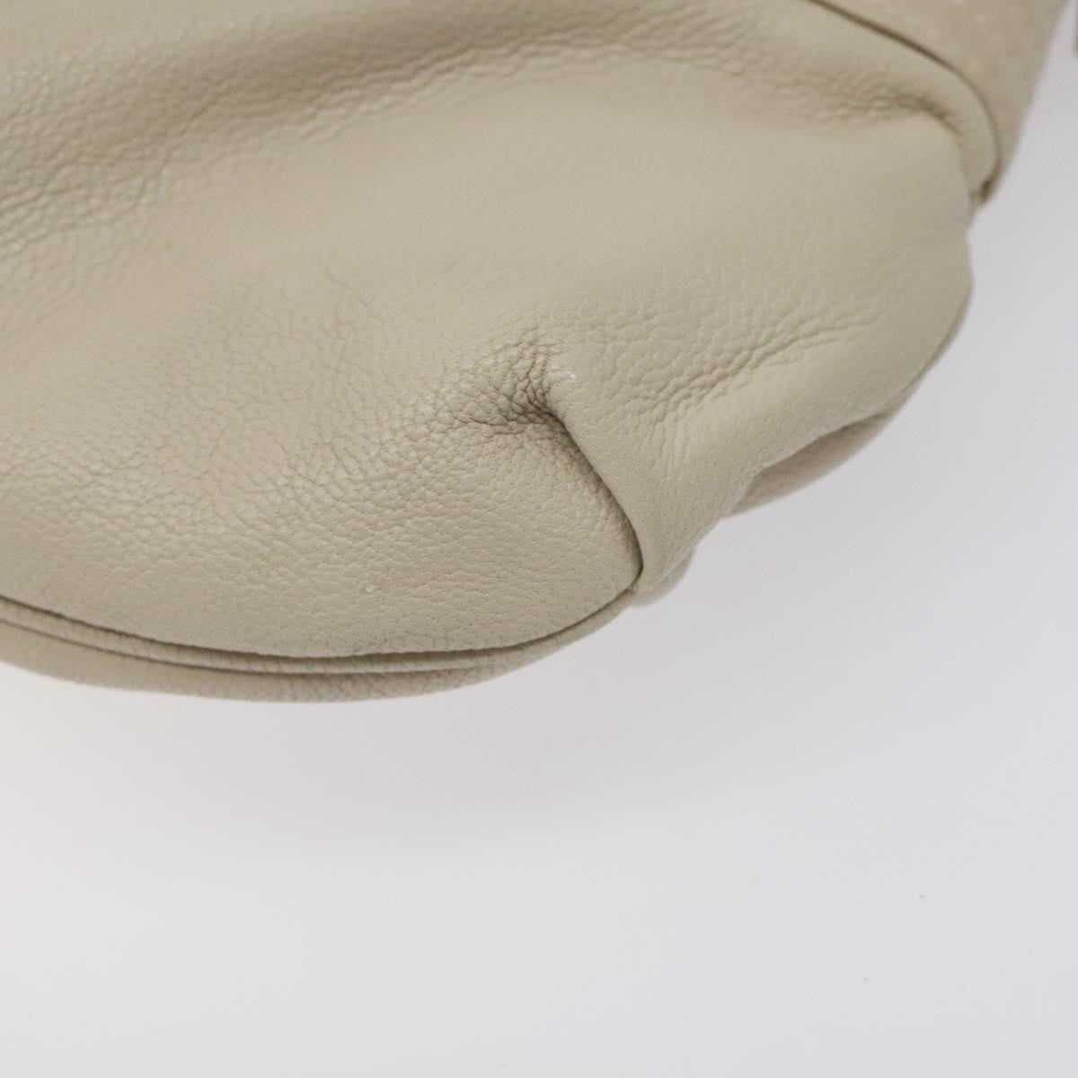 Salvatore Ferragamo Gancini handbag Leather, WHITE, LEATHER, Handbag