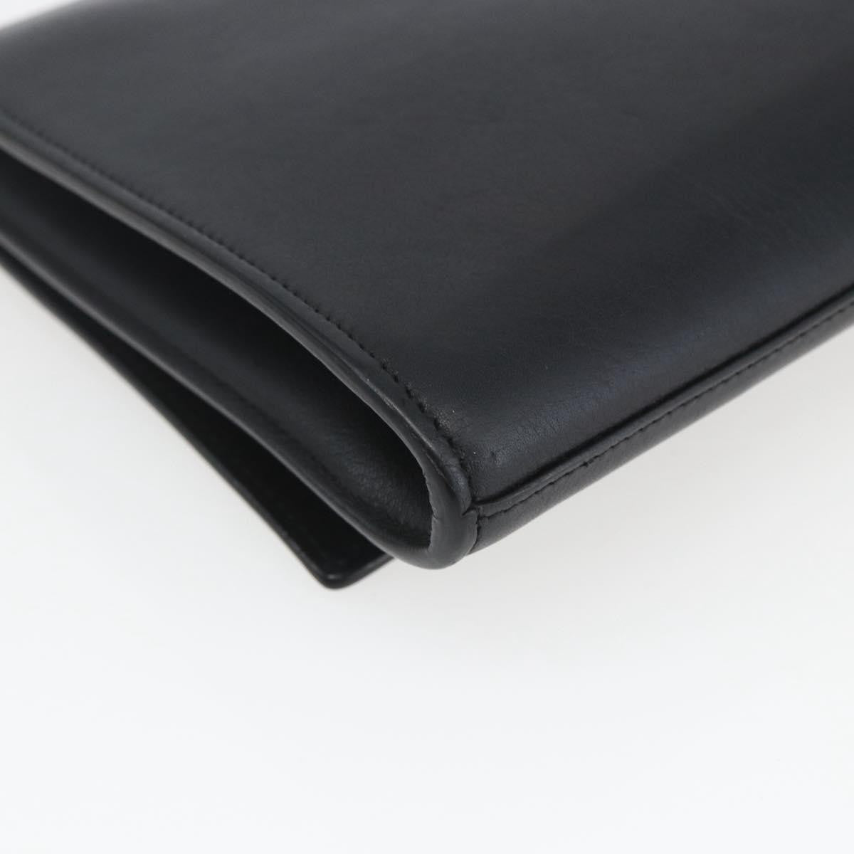 Saint Laurent Chyc Clutch Leather, BLACK, LEATHER, Clutche & pouche
