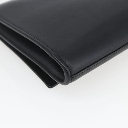 Saint Laurent Chyc Clutch Leather, BLACK, LEATHER, Clutche & pouche