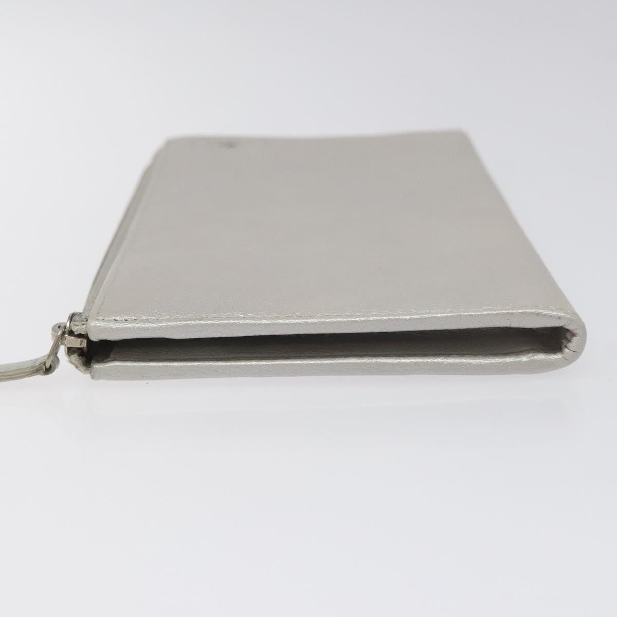 Chanel Camellia Zip Around Organizer Leather, SILVER, LEATHER, Wallets