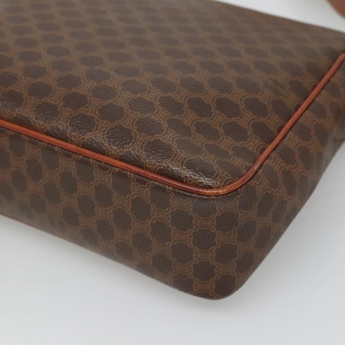 Celine Vintage Macadam Shoulder Bag Canvas and Leather, BROWN, CANVAS, Shoulder bag