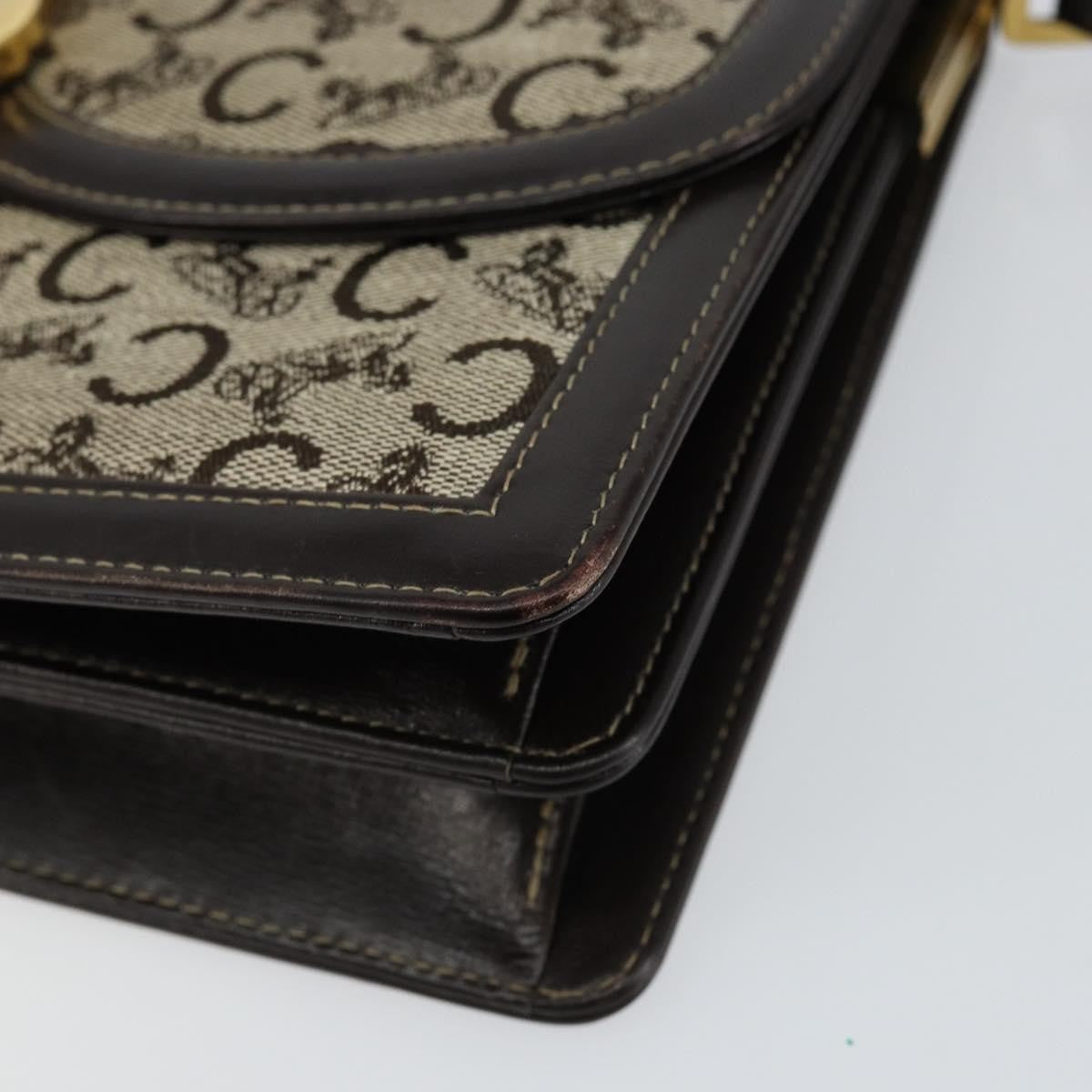 Celine C Sulky Shoulder bag Canvas and Leather, BROWN, CANVAS, Shoulder bag