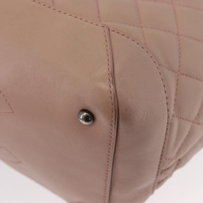 Chanel Easy Shopping Tote Quilted Calfskin, PINK, LEATHER, Tote bag