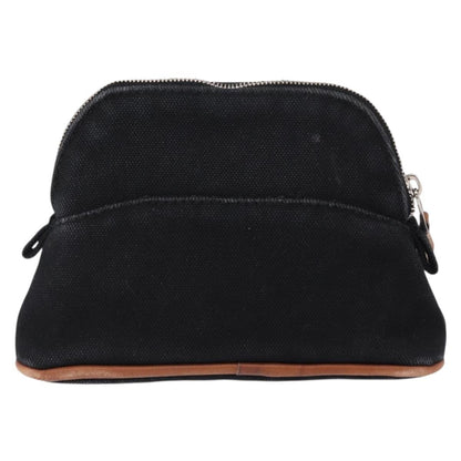 Hermes Bolide Travel Pouch Canvas, BLACK, CANVAS, Clutche & pouche