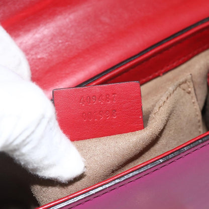 Gucci Padlock Shoulder Bag Leather, RED, LEATHER, Shoulder bag