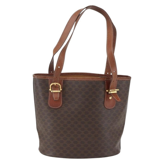 Celine Vintage Macadam Tote bag Canvas, BROWN, PVC, Tote bag