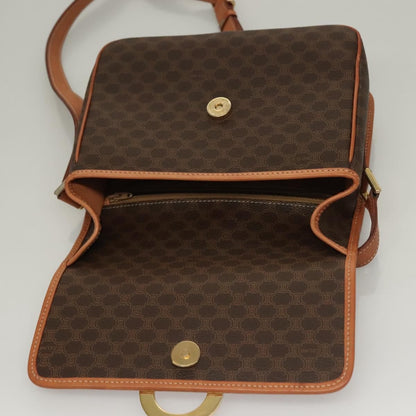 Celine Macadam Shoulder Bag PVC Leather, BROWN, CANVAS, Shoulder bag