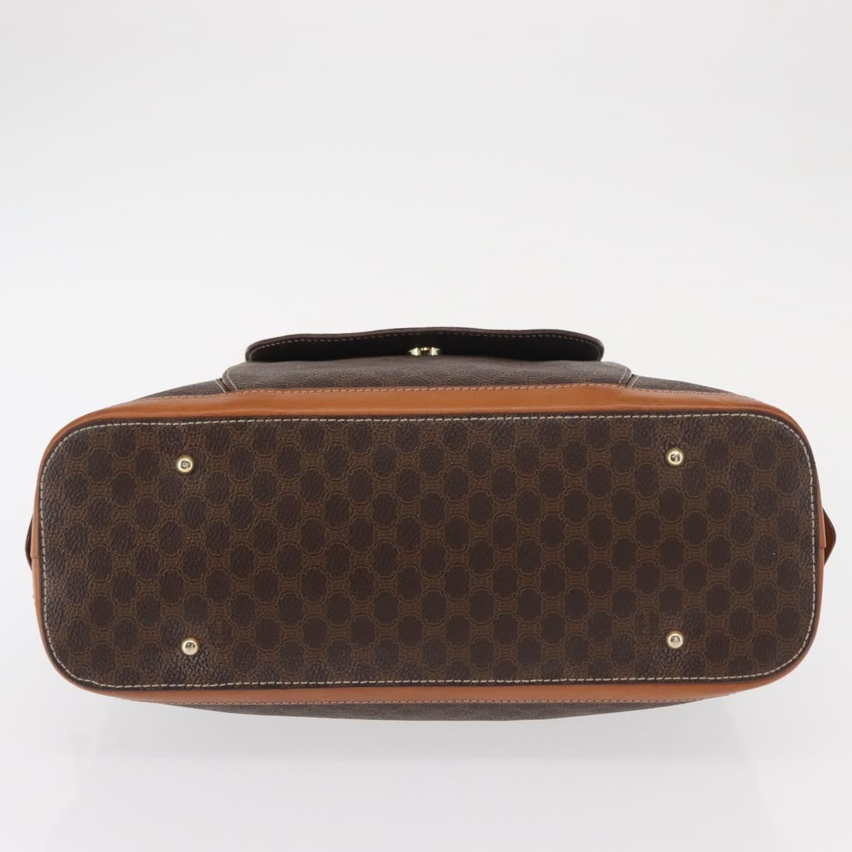 Celine Vintage Macadam Handbag Canvas and Leather, BROWN, CANVAS, Handbag