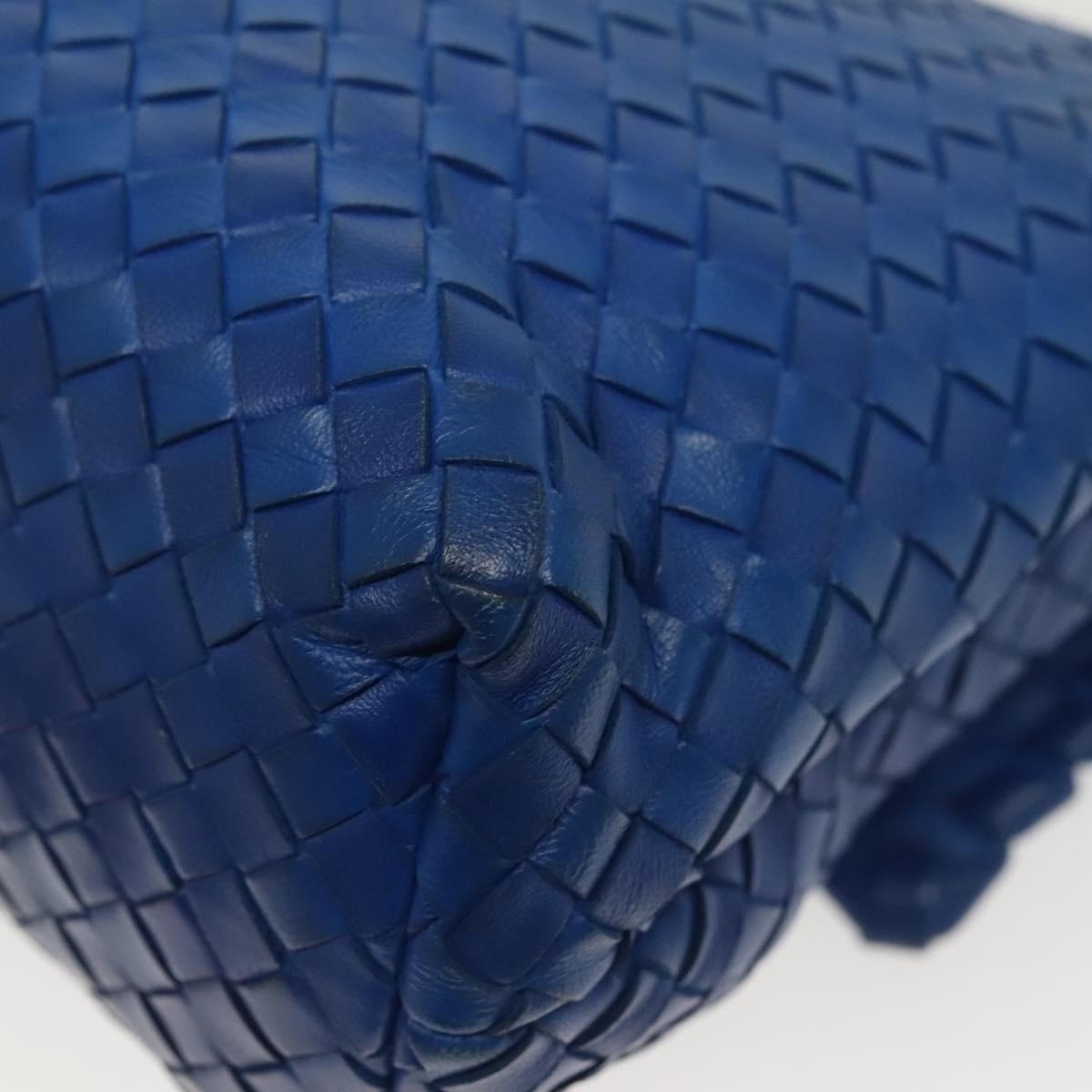 Bottega Veneta Olimpia Shoulder Bag Intrecciato Nappa, BLUE, LEATHER, Shoulder bag