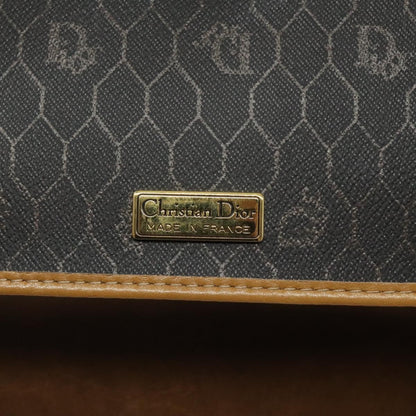 Christian Dior Vintage Honeycomb Flap Crossbody Bag Coated Canvas, GRAY, CANVAS, Crossbody bag