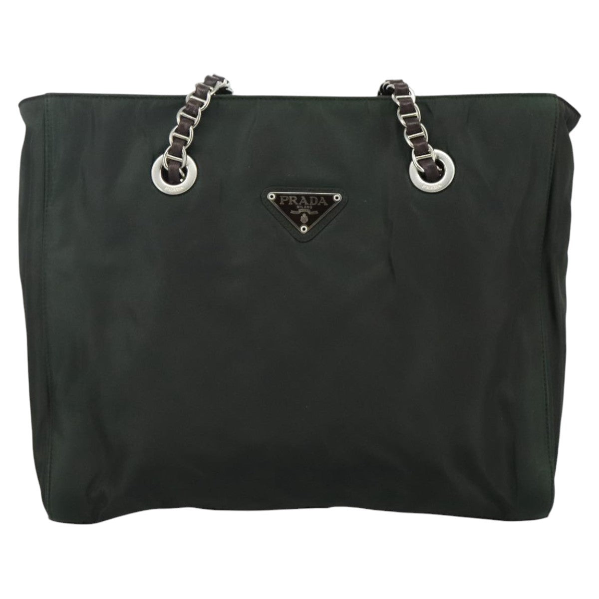 Prada Vintage Chain Tote Tessuto, KHAKI, NYLON, Tote bag
