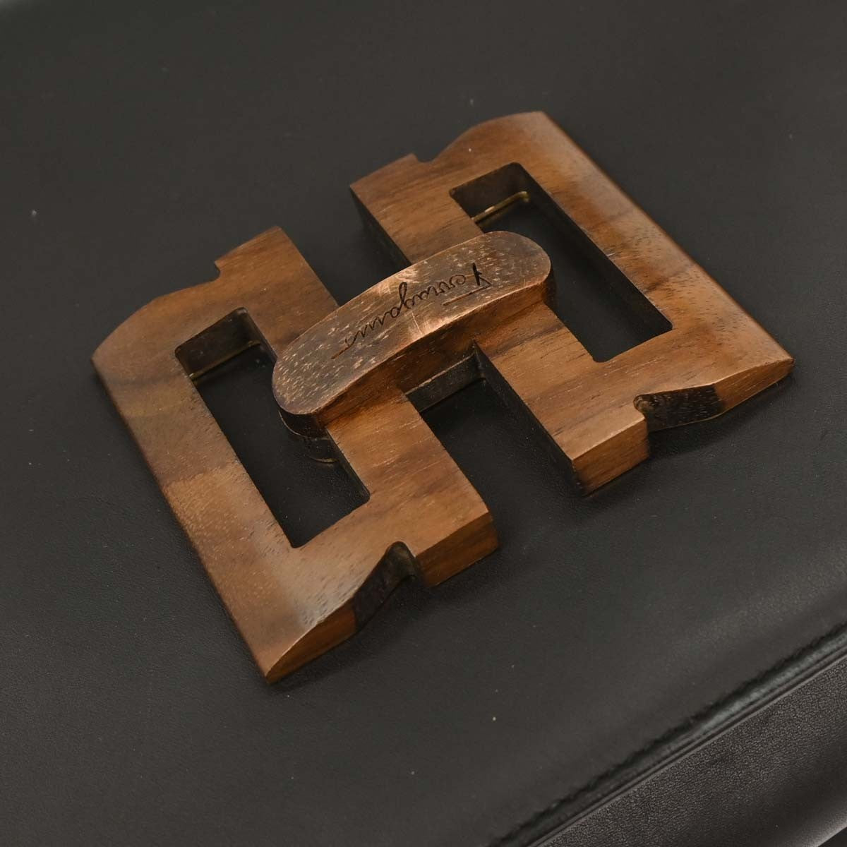 Salvatore Ferragamo Vintage Shoulder Bag Leather, BLACK, LEATHER, Shoulder bag