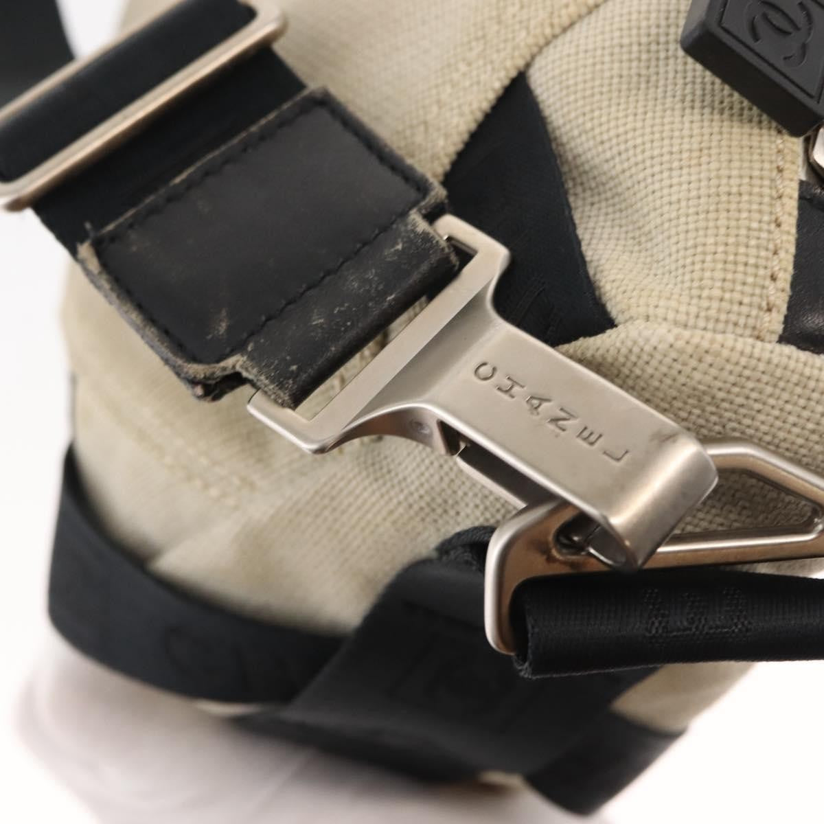 Chanel Vintage Crossbody Bag Canvas, BEIGE, CANVAS, Shoulder bag