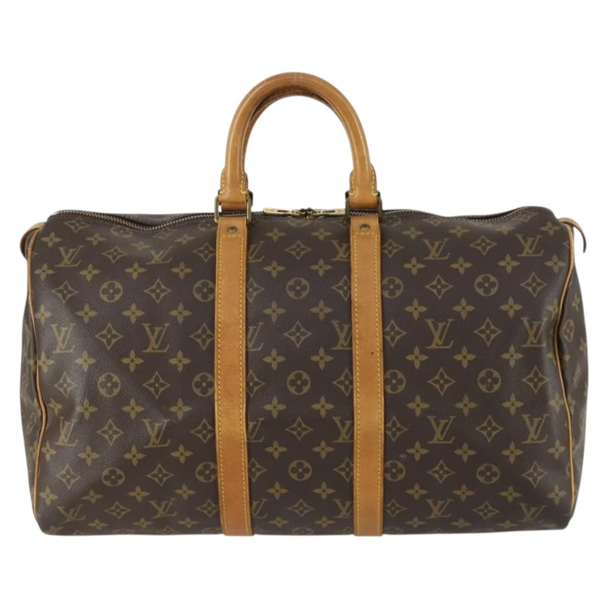 Louis Vuitton Keepall Bag Monogram Canvas, BROWN, CANVAS, Travel bag