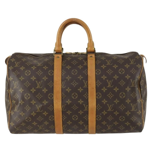 Louis Vuitton Keepall Bag Monogram Canvas, BROWN, CANVAS, Travel bag