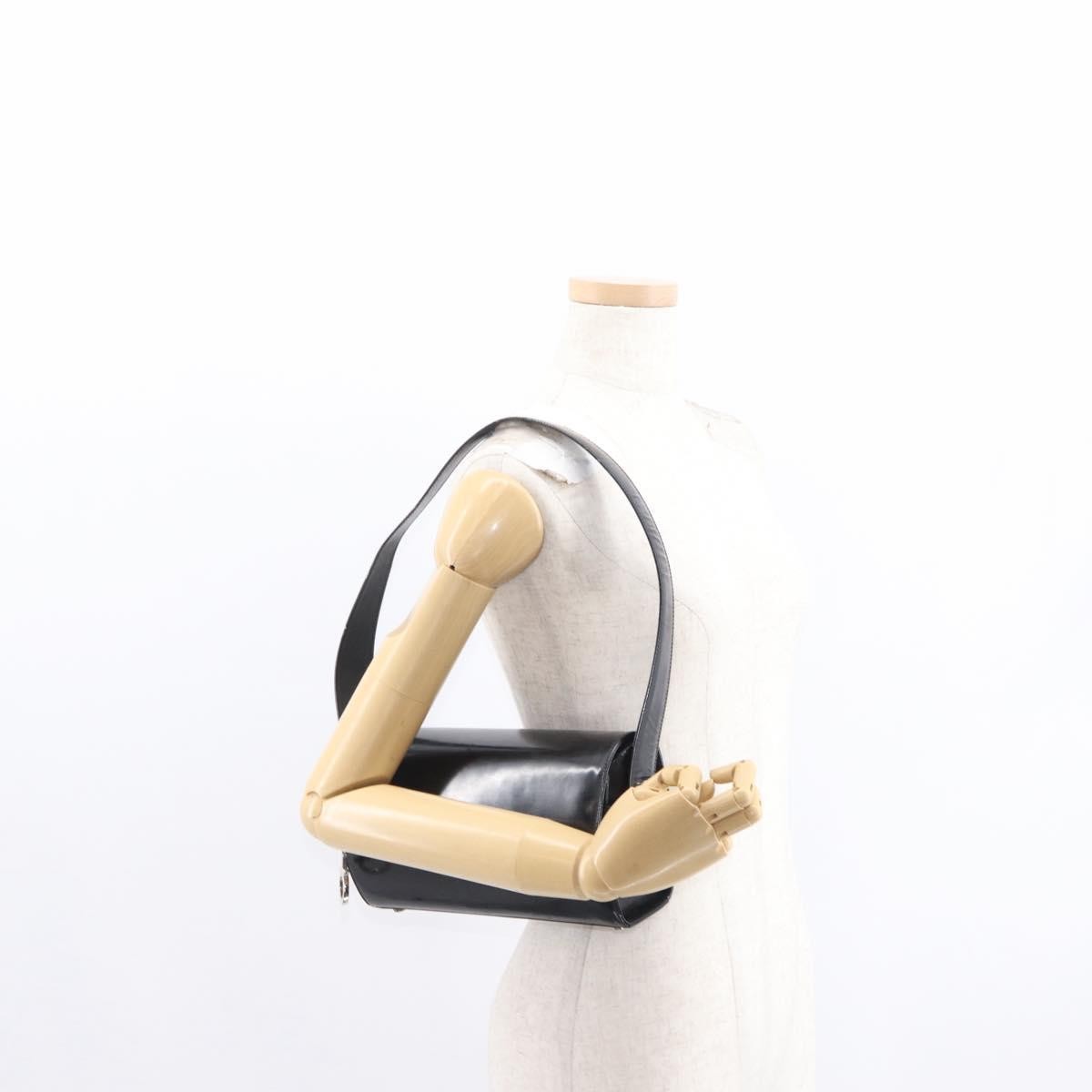 Salvatore Ferragamo Gancini Shoulder Bag Leather, BLACK, LEATHER, Shoulder bag