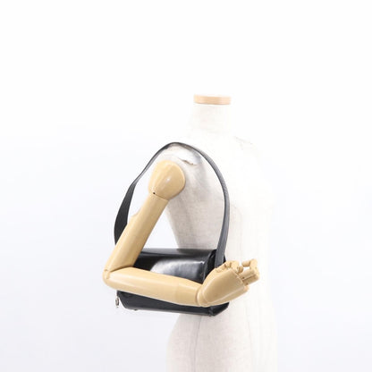 Salvatore Ferragamo Gancini Shoulder Bag Leather, BLACK, LEATHER, Shoulder bag