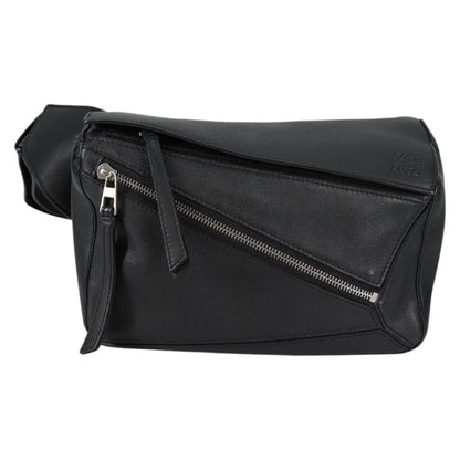 Loewe Puzzle Bumbag Leather, BLACK, LEATHER, Travel bag