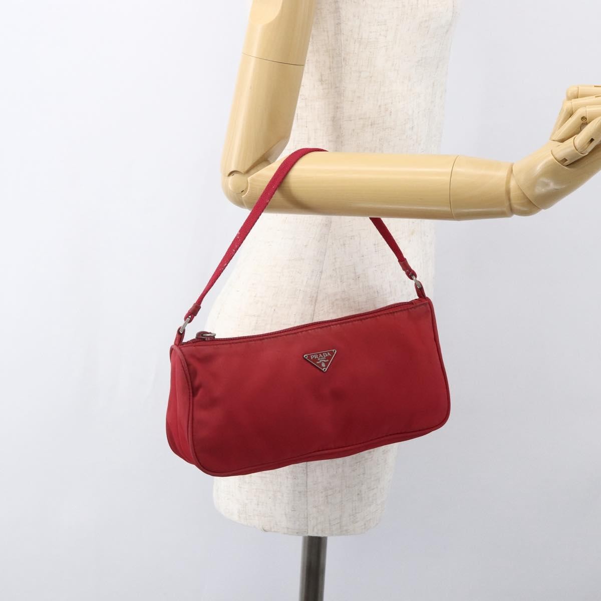 Prada Pochette Shoulder Bag Tessuto, RED, NYLON, Clutche & pouche