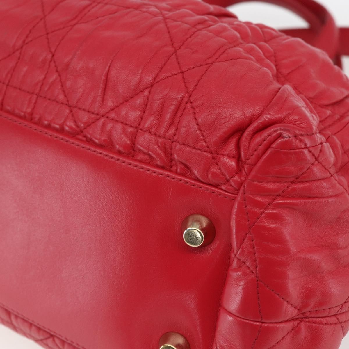 Christian Dior Delices Tote Cannage Quilt Leather, RED, LEATHER, Tote bag