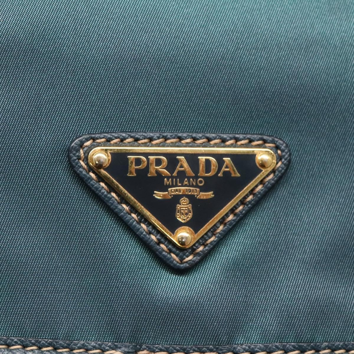 Prada Buckle Messenger Bag Tessuto, GREEN, NYLON, Shoulder bag