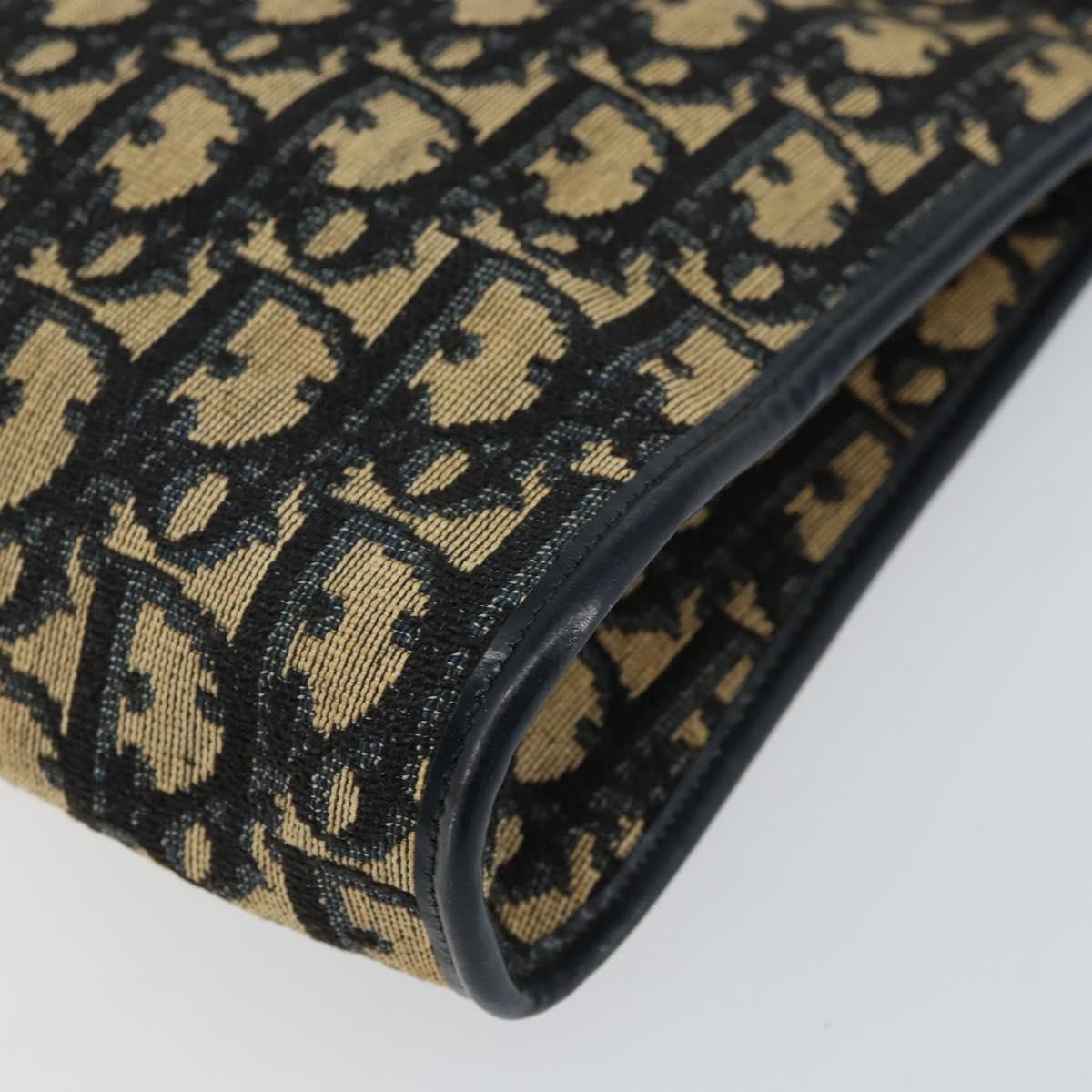 Christian Dior Vintage Trotter Shoulder Bag Canvas, NAVY, CANVAS, Shoulder bag