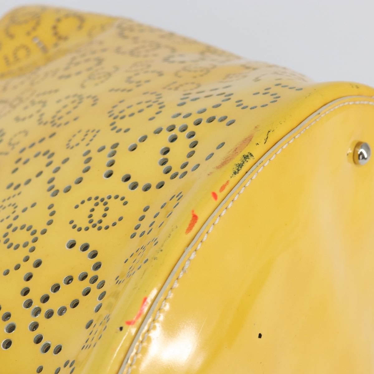 Chanel CC No.5 Shopping Tote Perforated Patent, YELLOW, PATENT_LEATHER, Tote bag