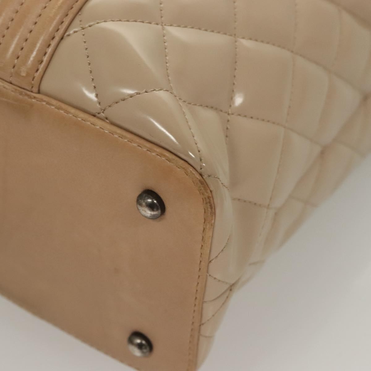Chanel Quilted Boy Tote Quilted Aged Glazed Aged Calfskin, BEIGE, PATENT_LEATHER, Tote bag