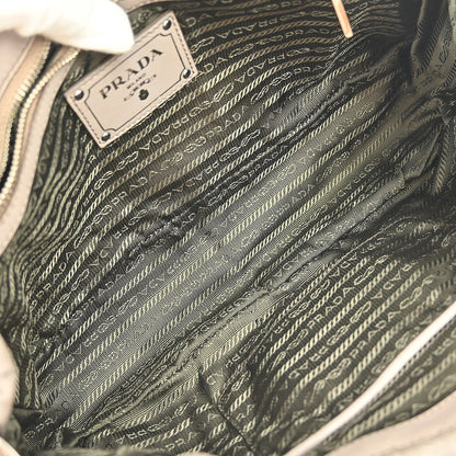 Prada Gaufre Chain Flap Shoulder Bag Nappa Leather, GRAY, LEATHER, Shoulder bag