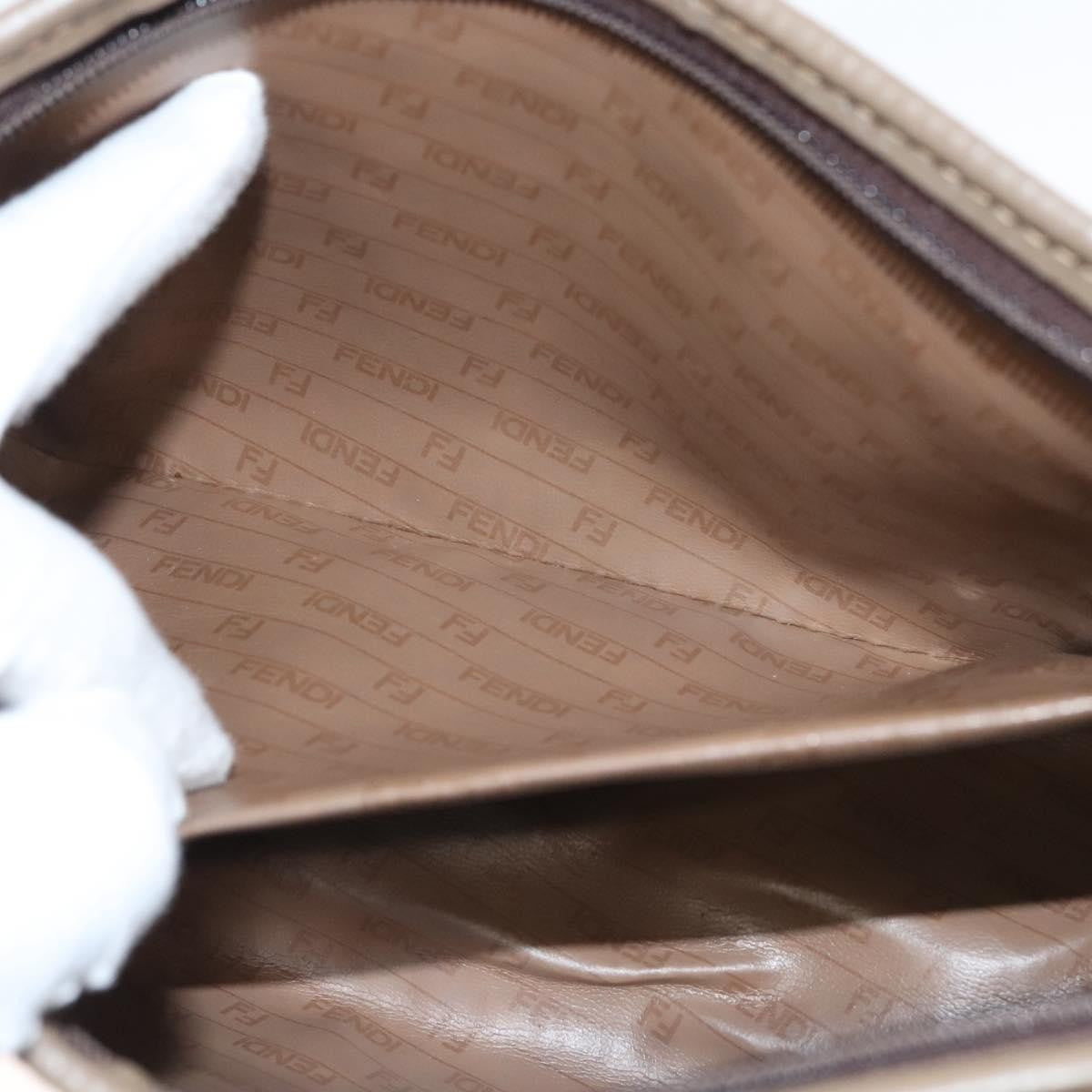 Fendi Vintage Zip Pouch Canvas, BEIGE, CANVAS, Clutche & pouche