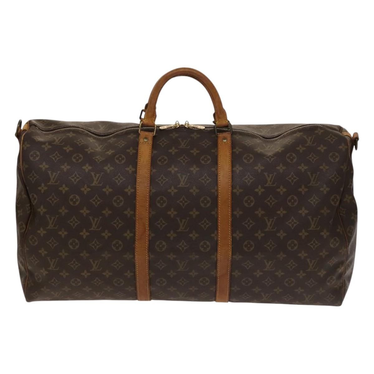 Louis Vuitton Keepall Bandouliere Bag Monogram Canvas, BROWN, CANVAS, Travel bag