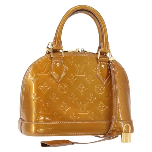 Louis Vuitton Alma Handbag Monogram Vernis, GOLD, PATENT_LEATHER, Handbag
